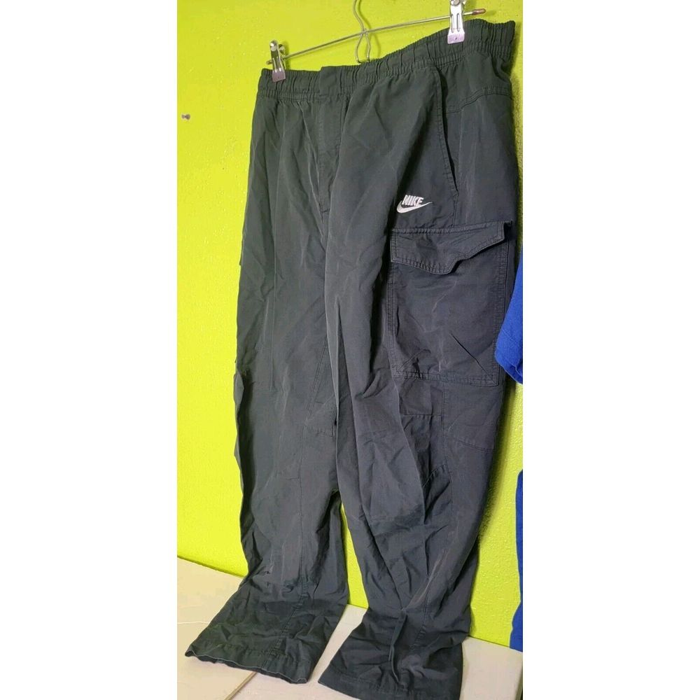 Nike Sportswear Black Cargo Pants Vintage Y2k Athletic Size XL Rare